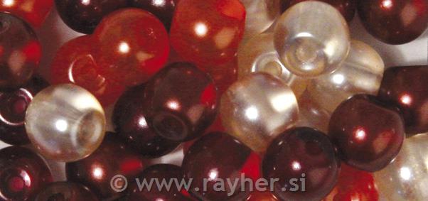 Renaissance Glass wax beads,half transp.