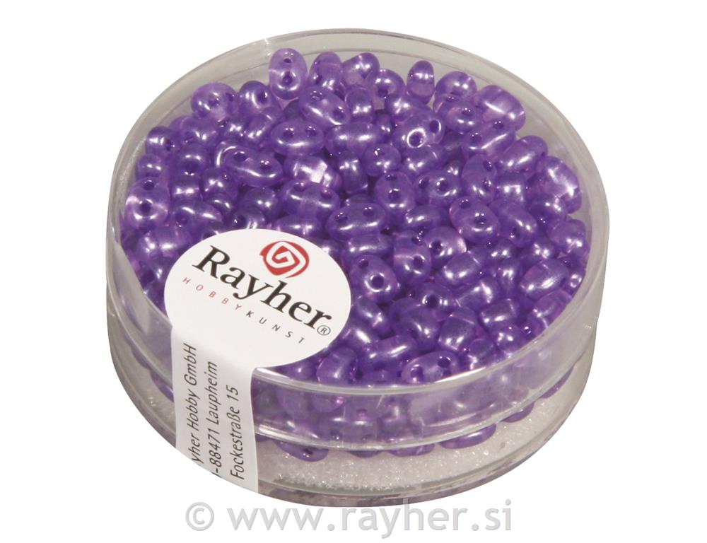 Perle Twin s dvije rupe, lila10g, 2, 5x5mm, prozirni biser