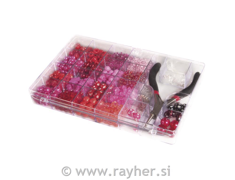 Set perlica s kliještima, crvene/pink,180g