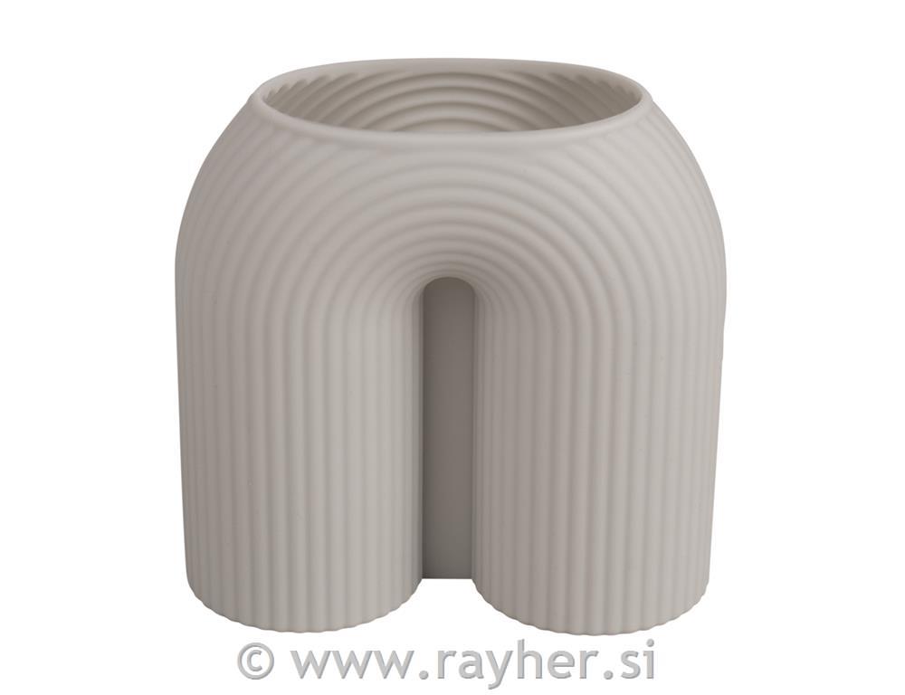 Silicone mould U-shaped ribbed candle, 8.4x3.9cm, height 8.6cm, box 1pc