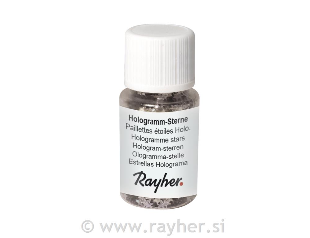 Hologram zvijezda, 3 mm, srebro, 10 ml,PET