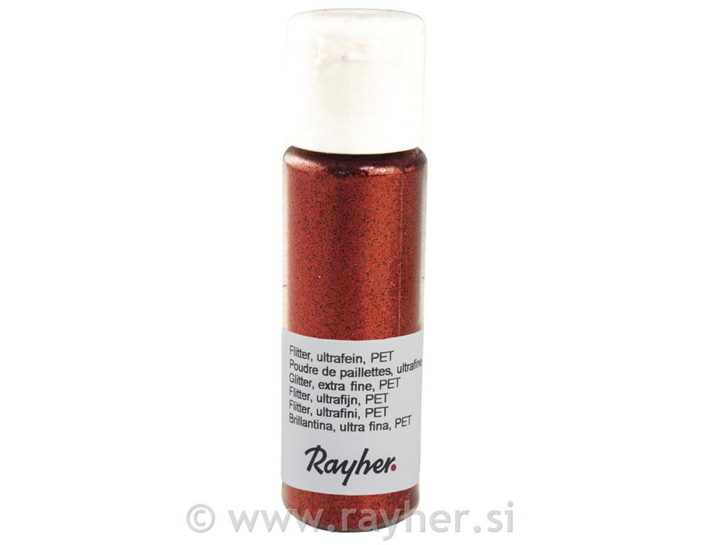 Blještice, fino, PET, svijetlo crveno, 20 ml