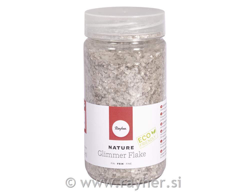 Glitter pahuljice 0,1-3 mm biorazgradiv,, 370 ml srebrne