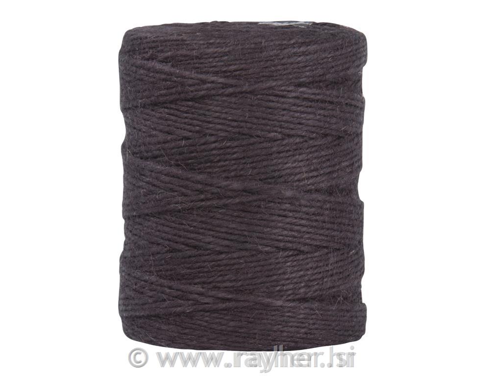 Vrv iz jute, 4-slojna, 3,5 mm o, temno rjava, navoj 280 m