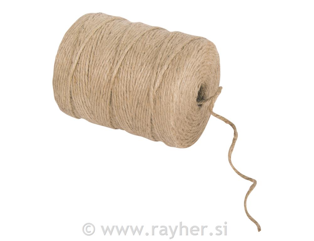 Vrv iz jute, 4-slojna, 3,5 mm o, naravna, navoj 280 m