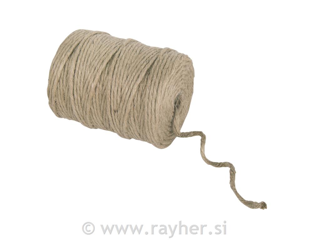 Vrv iz jute, 6-slojna, 3,5 mm o, naravna, navoj 120 m