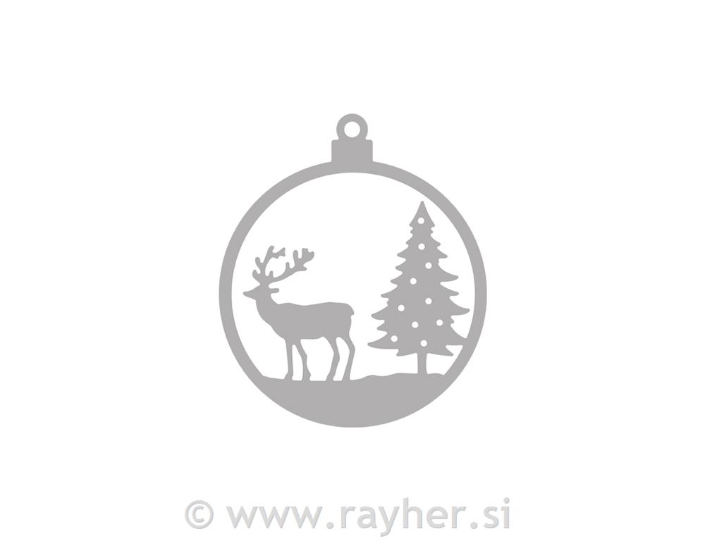 Punching template Christmas bauble Deer6.5cm o, tab-bag 1pc