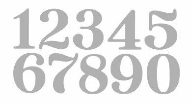 Punching stencil Set: Big Numbers, 1,5-2