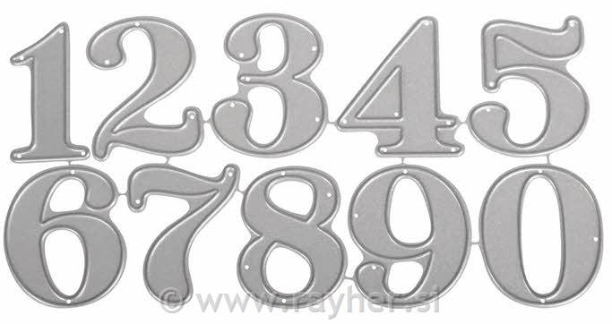 Punching stencil Set: Big Numbers, 1,5-2