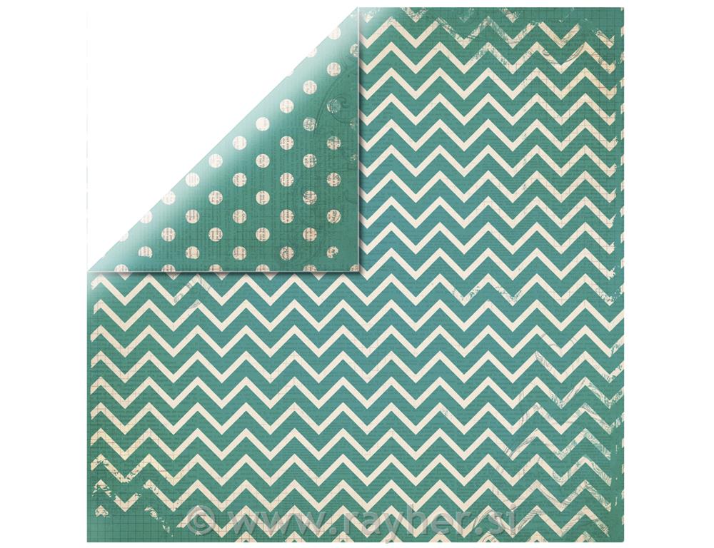 Scrapbooking papir Chevron, pine-green,30.5x30.5cm, 190g/m2