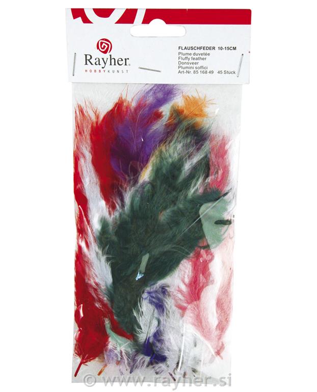 Fluffy feather, mixed, tab-bag 45 pc, 10