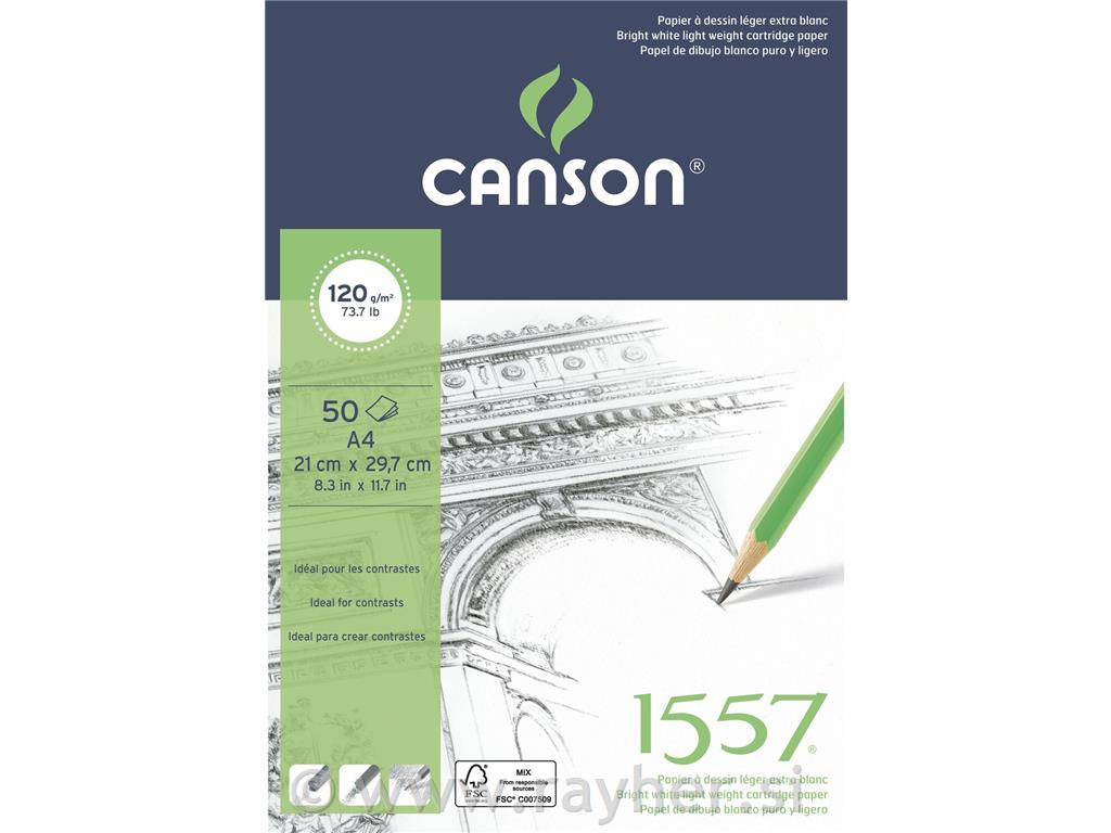 Blok za crtanje Canson 1557 A4 120 g, 50