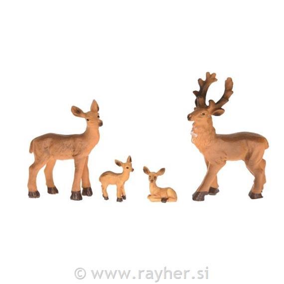 Jelen, srna, bambi, set 4, 9,5 cm