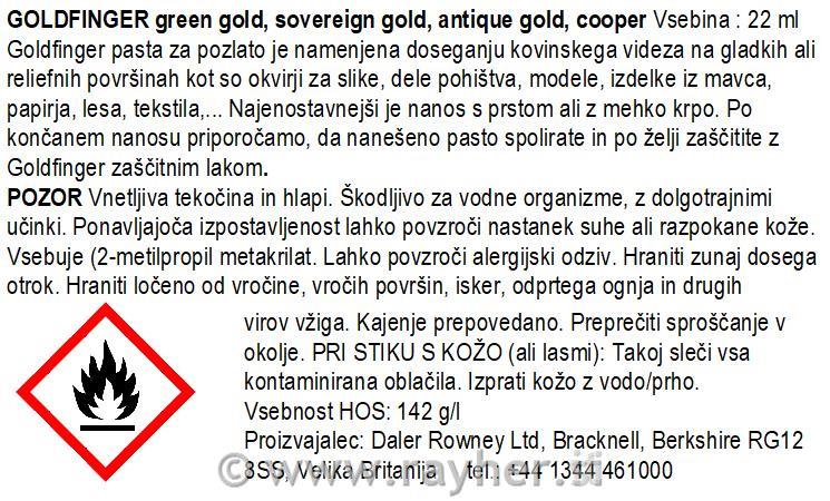 Pozlata Goldfinger, 22 ml, zeleno zlato