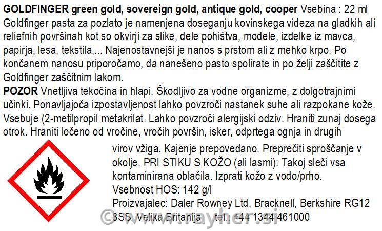 Pozlata Goldfinger, 22 ml, staro zlato