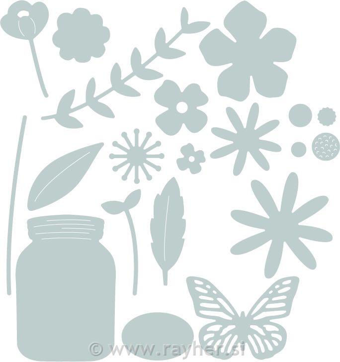 Sizzix Thinlits, Garden Florals, set 17,Cvijeće