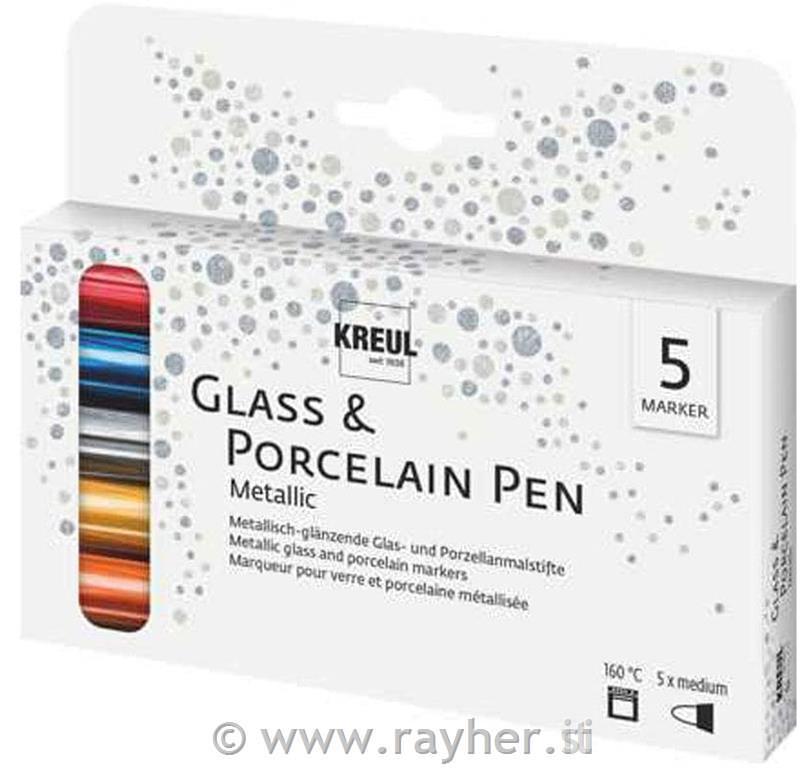 Flomastri za porcelan PEN metalic set 5 - kovinske barve