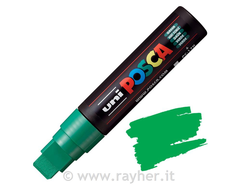 Uni POSCA marker; tip 15 mm ravan;green