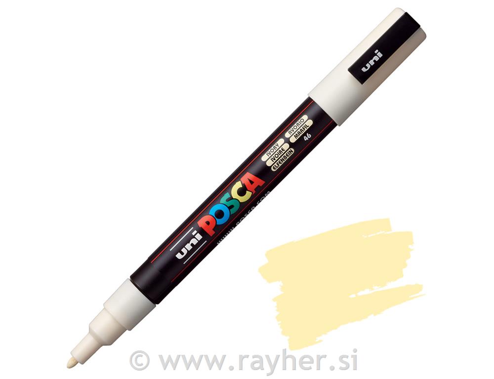 Uni POSCA marker; vrh 0,9-1,3 mm;ivory