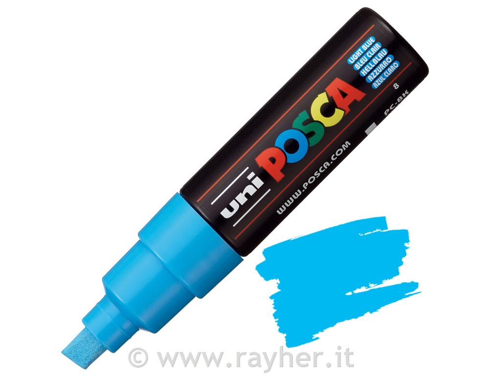 Uni POSCA marker; vrh 8 mm chissel;light blue