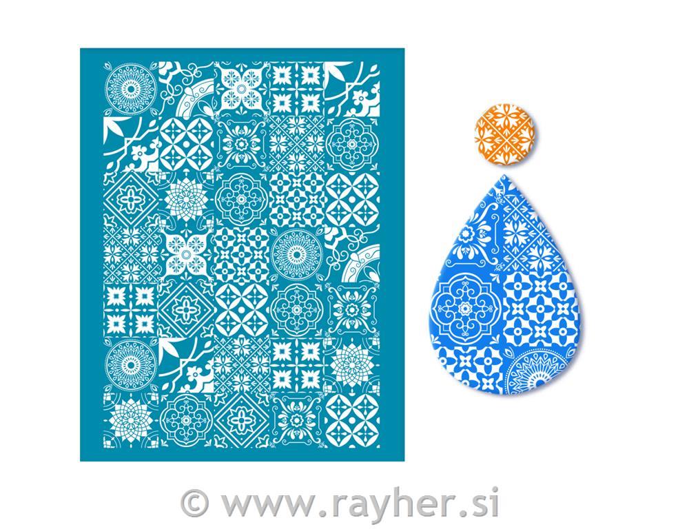 Šablona Silk Screen, Flower Tile