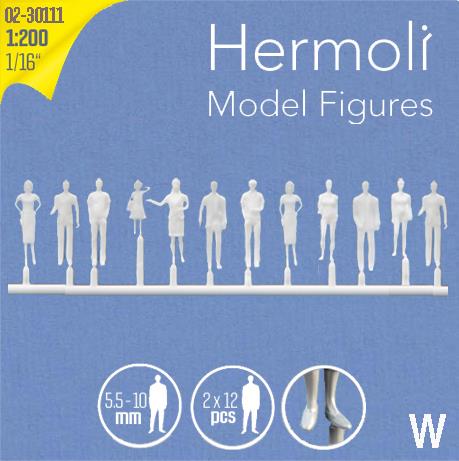 Figure stojeće 1:200 h=9 mmbijele, 12 tipa, 24 kom