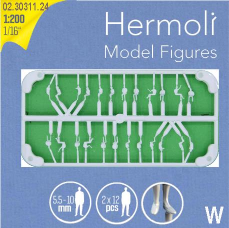 Figure sjedeće 1:200 h=9 mmbijele, 12 tipa, 24 kom