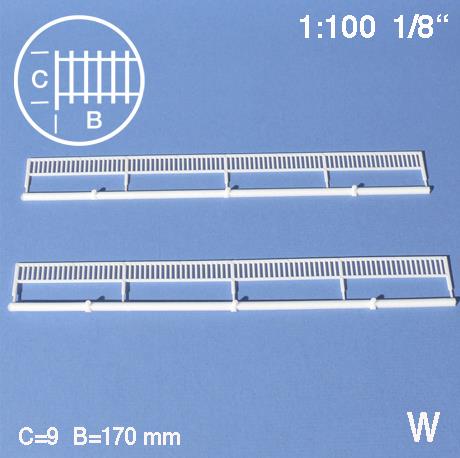 Ograda 1:100 L=170 mm vertik.barijereh=9 mm, 2 kom