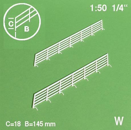 Ograda 1:50 L=145 mm vertik.barijereh=18 mm, 2 kom