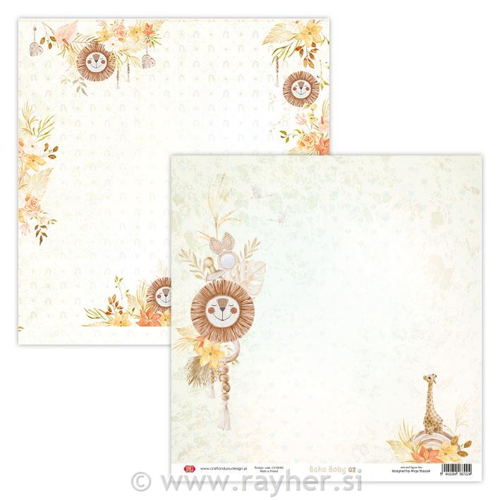 Scrapbooking papir Boho Baby 02