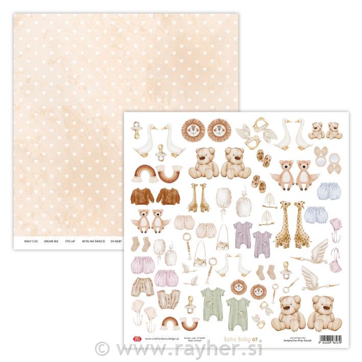 Scrapbooking papir Boho Baby 07