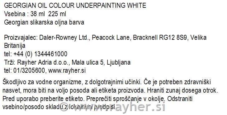 Uljana boja Georgian 38ml, UnderpaintingWhite