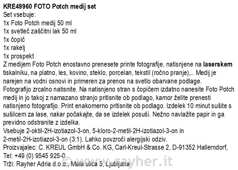 Foto Transfer Potch set